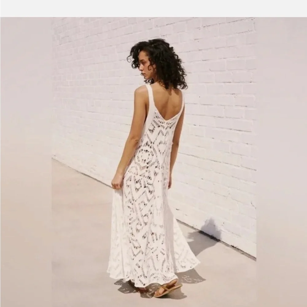 Free People YELLOW Crochet Maxi Swim Coverup - Picture 2 of 7